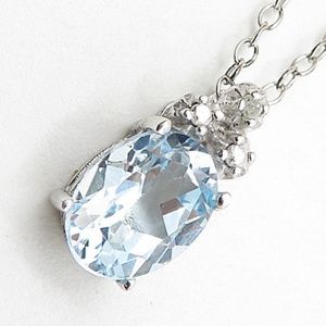 Aquamarine and 925 silver pendant